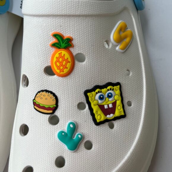 Skechers Foamies Shoes Womens 5 White SpongeBob SquarePants Clogs Lightweight - Picture 3 of 10